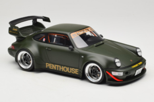 Porsche 911 RWB Penthouse Kaki Green GT Spirit 1:18 GT559 Hars — afbeelding 4 van 6