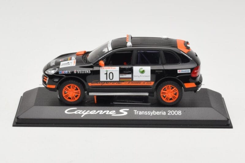 Porsche Cayenne 955 S Transsyberia #10 Zwart Oranje 2008 Minichamps 1:43 WAP02001819 Metaal