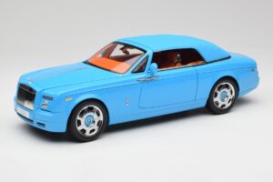 Rolls-Royce Phantom Drophead Coupe Powder Blauw Kyosho 1:18 08871BL Metaal — afbeelding 3 van 10