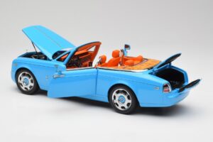 Rolls-Royce Phantom Drophead Coupe Powder Blauw Kyosho 1:18 08871BL Metaal — afbeelding 7 van 10
