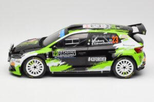 Skoda Fabia Rally2 #23 O. Solberg / E. Edmondson Rally Monte Carlo 2023 IXO 1:18 18RMC155A Metaal — afbeelding 3 van 6