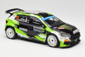 Skoda Fabia Rally2 #23 O. Solberg / E. Edmondson Rally Monte Carlo 2023 IXO 1:18 18RMC155A Metaal — afbeelding 4 van 6
