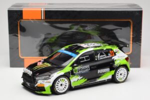 Skoda Fabia Rally2 #23 O. Solberg / E. Edmondson Rally Monte Carlo 2023 IXO 1:18 18RMC155A Metaal — afbeelding 6 van 6
