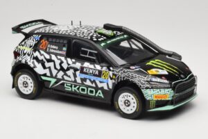 Skoda Fabia Rally2 #20 O. Solberg / E. Edmund Safari Rally Kenya 2024 IXO 1:18 18RMC222 Metaal — afbeelding 4 van 6