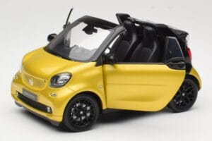 Smart Fortwo 453 Cabriolet Zwart En Geel Norev 1:18 B66960289 Metaal — afbeelding 2 van 8