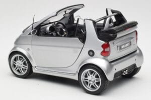 Smart Fortwo W450 Brabus Cabrio Zilver Dealer Editie Kyosho 1:18 0017769V001C05Q00 Metaal — afbeelding 7 van 8
