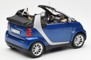 Smart Fortwo W451 Cabriolet Blauw Zilver Minichamps 1:18 Q0022565V001C80Q00 Metaal — afbeelding 3 van 8