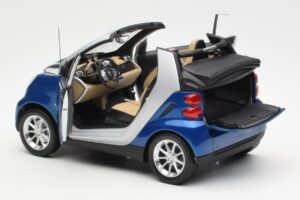 Smart Fortwo W451 Cabriolet Blauw Zilver Minichamps 1:18 Q0022565V001C80Q00 Metaal — afbeelding 5 van 8