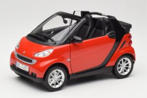 Smart Fortwo W451 Cabrio Rood Zwart Minichamps 1:18 150036333 Metaal