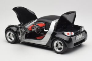 Smart Roadster Zwart Bburago 1:18 34099-M1 Metaal — afbeelding 5 van 8