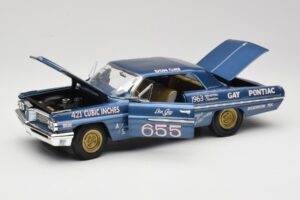 Pontiac Catalina Super Duty Super Stock #655 Blauw 1962 Auto World 1:18 AW201/06 Metaal — afbeelding 2 van 8