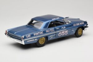 Pontiac Catalina Super Duty Super Stock #655 Blauw 1962 Auto World 1:18 AW201/06 Metaal — afbeelding 3 van 8