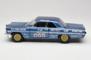 Pontiac Catalina Super Duty Super Stock #655 Blauw 1962 Auto World 1:18 AW201/06 Metaal — afbeelding 4 van 8