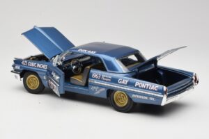 Pontiac Catalina Super Duty Super Stock #655 Blauw 1962 Auto World 1:18 AW201/06 Metaal — afbeelding 5 van 8