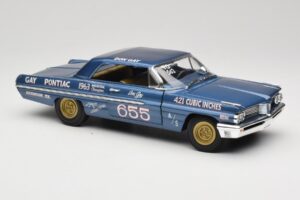Pontiac Catalina Super Duty Super Stock #655 Blauw 1962 Auto World 1:18 AW201/06 Metaal — afbeelding 6 van 8