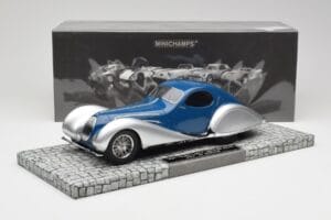 Talbot-Lago T150 C-SS Coupe Blauw Zilver Minichamps 1:18 107117122 Hars — afbeelding 6 van 6