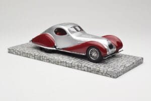 Talbot-Lago T150 C-SS Coupe Zilver Rood Minichamps 1:18 107117121 Hars — afbeelding 4 van 6