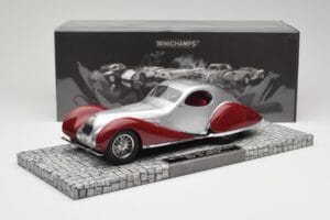 Talbot-Lago T150 C-SS Coupe Zilver Rood Minichamps 1:18 107117121 Hars — afbeelding 6 van 6