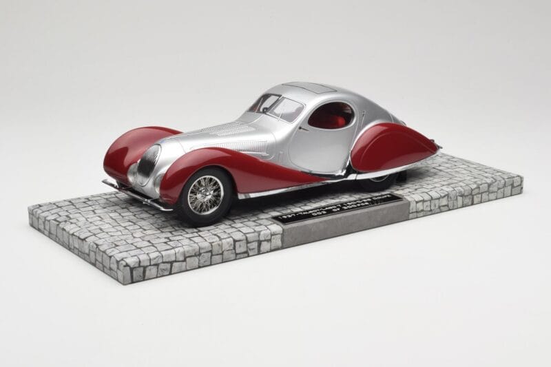 Talbot-Lago T150 C-SS Coupe Zilver Rood Minichamps 1:18 107117121 Hars