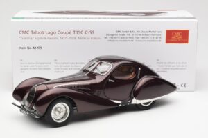 Talbot-Lago T150 C-SS Figoni & Falaschi Teardrop Donker Bordeaux Metallic CMC 1:18 M-179 Metaal — afbeelding 2 van 6