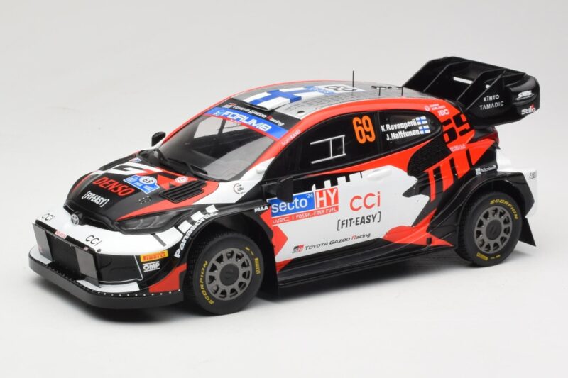 Toyota GR Yaris Rally1 #69 Toyota Gazoo Racing WRT K. Rovanpera / J. Halttunen Rally Finland 2024 IXO 1:18 18RMC218 Metaal