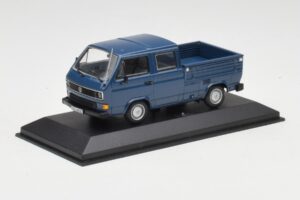 Volkswagen T3 Double Cab Flatbed Blauw Minichamps 1:43 400055260 Metaal — afbeelding 3 van 4