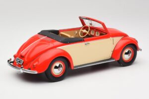 Volkswagen Beetle Hebmuller Cabriolet Rood & Crème Minichamps 1:18 107054231 Hars — afbeelding 2 van 6