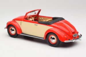 Volkswagen Beetle Hebmuller Cabriolet Rood & Crème Minichamps 1:18 107054231 Hars — afbeelding 5 van 6