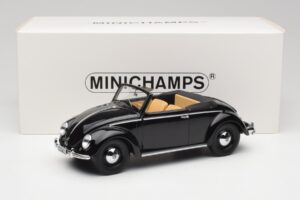 Volkswagen Beetle Type 1 Hebmuller Cabriolet Zwart Minichamps 1:18 107054232 Metaal — afbeelding 6 van 6