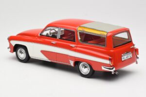 Wartburg 311 Camping Deluxe Rood Wit BoS Models 1:18 BOS037 Hars — afbeelding 5 van 6
