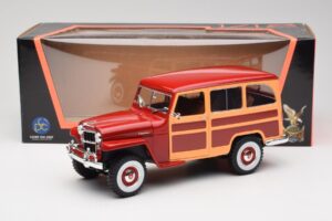 Willys Jeep Station Wagon Rood Road Signature 1:18 92858 Metaal — afbeelding 8 van 8
