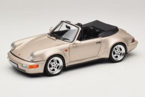 Porsche 911 964 Turbo Look Cabriolet Zermatt Silver Norev 1:18 187140 Metaal