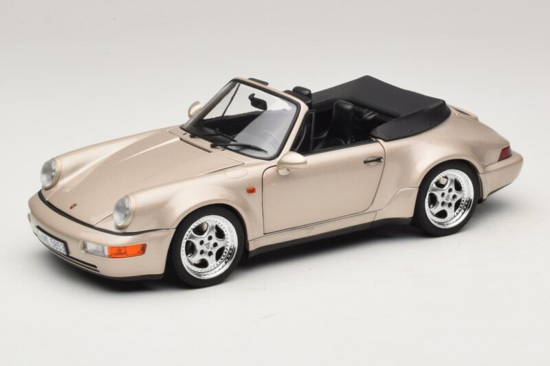Porsche 911 964 Turbo Look Cabriolet Zermatt Silver Norev 1:18 187140 Metaal