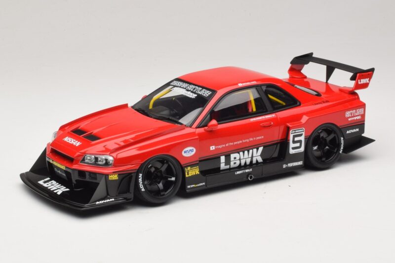 Nissan Skyline ER34 LB Super Silhouette Active Red GT Spirit 1:18 GT570 Hars
