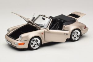 Porsche 911 964 Turbo Look Cabriolet Zermatt Silver Norev 1:18 187140 Metaal — afbeelding 2 van 8
