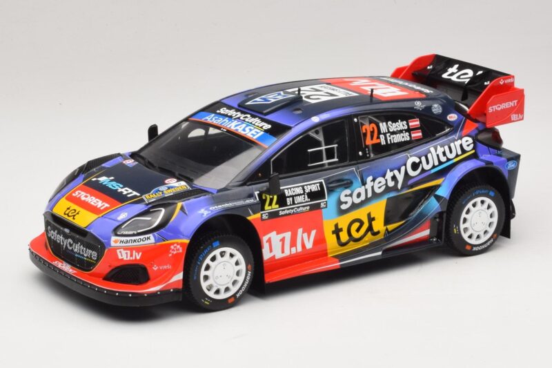 Ford Puma Rally1 #22 M. Sesks / R. Francis Rally Sweden 2025 IXO 1:18 18RMC240 Metaal