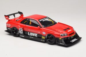 Nissan Skyline ER34 LB Super Silhouette Active Red GT Spirit 1:18 GT570 Hars — afbeelding 4 van 6