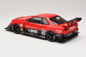 Nissan Skyline ER34 LB Super Silhouette Active Red GT Spirit 1:18 GT570 Hars — afbeelding 5 van 6