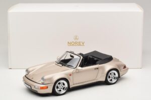 Porsche 911 964 Turbo Look Cabriolet Zermatt Silver Norev 1:18 187140 Metaal — afbeelding 8 van 8