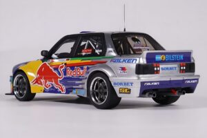 BMW E30 V8 #229 E. Hountondji Red Bull Driftbrothers Drift 2023 Blauw Otto 1:18 OT486 Hars — afbeelding 5 van 5