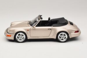 Porsche 911 964 Turbo Look Cabriolet Zermatt Silver Norev 1:18 187140 Metaal — afbeelding 4 van 8