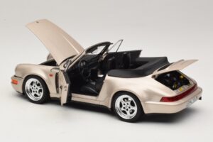 Porsche 911 964 Turbo Look Cabriolet Zermatt Silver Norev 1:18 187140 Metaal — afbeelding 5 van 8