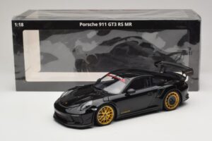 Porsche 911 992 GT3 RS Manthey Racing Zwart met Gouden Velgen Minichamps 1:18 MR-911-GT3RS-1804 Metaal — afbeelding 6 van 6