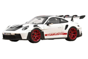 Porsche 911 992 GT3 RS Weissach Package Wit Pyro Red Norev 1:18 Porsche 911 992 GT3 RS Weissach Package Wit Pyro Red Norev 1:18 187373 Metaal