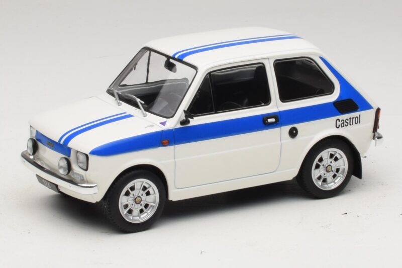 Fiat 126 Castrol Livery Wit Blauw MCG 1:18 MCG18666 Metaal