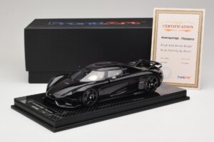Koenigsegg Regera Zwart Carbon Pakket Beige Interieur FrontiArt 1:18 REMC042 Hars — afbeelding 7 van 7
