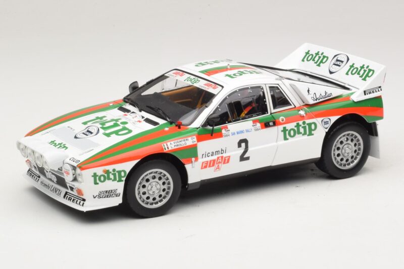 Lancia 037 #2 A. Bettega / M. Perissinot Rally San Marino 1984 Kyosho 1:18 08306F Metaal