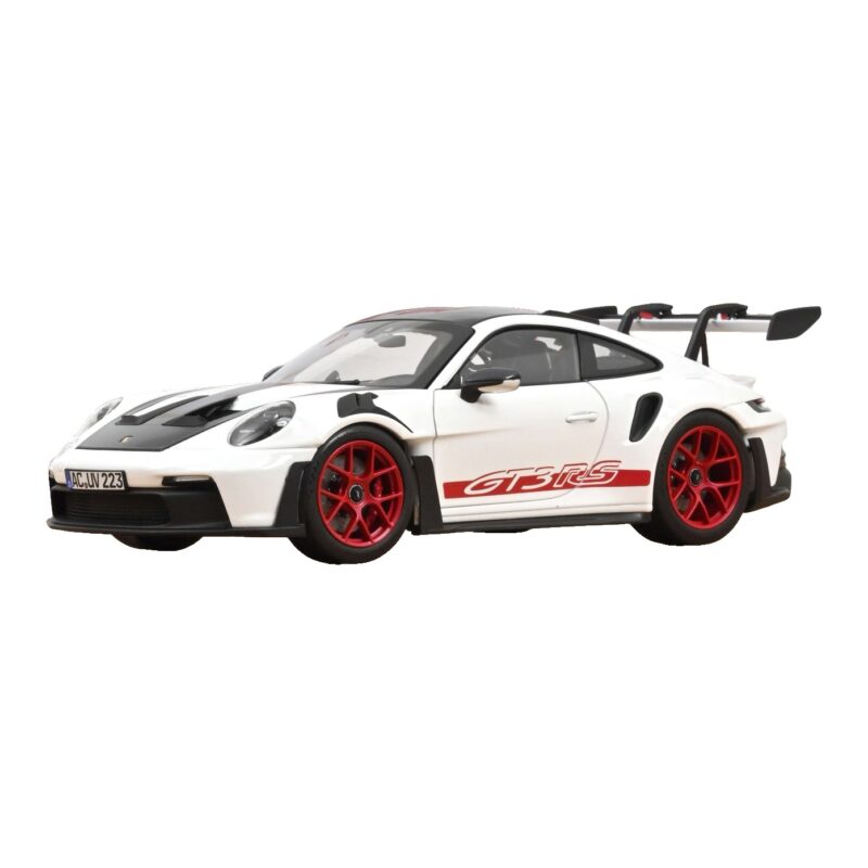 Porsche 911 992 GT3 RS Weissach Package Wit Pyro Red Norev 1:18 187373 Metaal