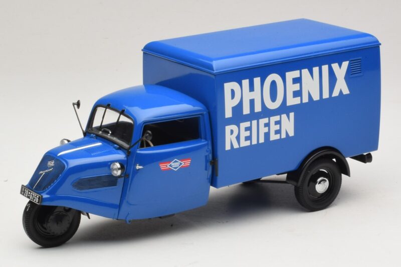 Tempo Hanseat Driewieler Bestelwagen Phoenix Blue Minichamps 1:18 180099040 Metaal