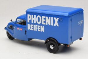 Tempo Hanseat Driewieler Bestelwagen Phoenix Blue Minichamps 1:18 180099040 Metaal — afbeelding 5 van 6